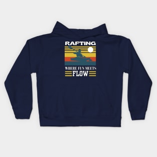 Vintage Rafting Where fun meets the flow Kids Hoodie